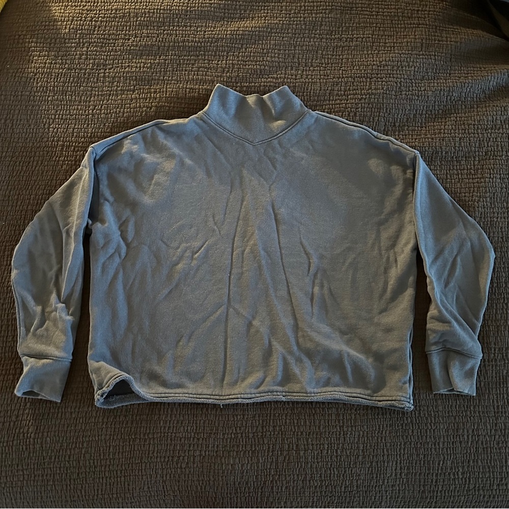 Grey Madewell Mock Neck Sweat shirt